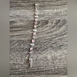 Elegant Pink and Silver Bracelet
